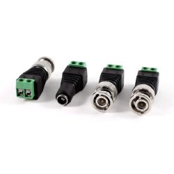 Uxcell 3 Pcs Coax CAT5 To Bnc Male 1 X Female 5.5X2.1MM Dc Power Jack Cctv Connector