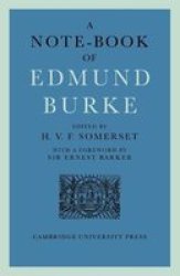 A Note-book of Edmund Burke Paperback