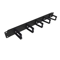 Jingchengmei 19-INCH 1U Metal Horizontal Rackmount Cable Manager With 5 Plastic D-rings