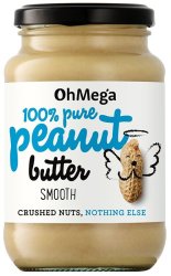 Oh Mega 100% Pure Smooth Peanut Butter 400G