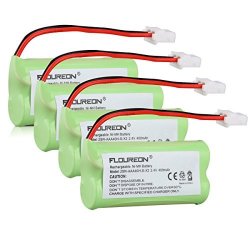 Floureon 4 Packs 2.4V 400MAH Rechargeable Cordless Phone Telephone Batteries For BT-183342 BT262342 BT266342 BT283342 BT162342 TL86009 TL86109 EL52251