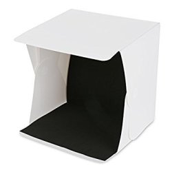Amzdeal Light Box Kit Foldable Studio Light Box Portable Photo Studio Tent Photography Studio Tent With LED Light 16" X 16" White Black Backgrounds