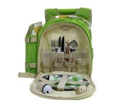 14 Piece Picnic Dining Backpack For 2 With Plates Cutlery & Cups - Flower
