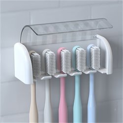 1PC Punch-free Wall-mounted Toothbrush Holder Toothpaste Holder Toothpaste Storage Rack Bathroom Organizer Accessories