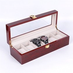 TUYU 6 Slot Luxury Watch Box For Men women Wooden Watch Box Display Case  Organizer Glass Jewelry Storage Large Holder With Metal Buckle-unique Gifts  For Prices | Shop Deals Online | PriceCheck