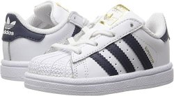 Adidas Originals Boys' Superstar I Sneaker White collegiate Navy metallic gold 5 M Us Toddler