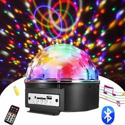 Chnaivy Christmas Party Light 9 Color Bluetooth Speaker Color Change LED Stage Lights Rotating Magic Disco Ball Light With Remote Control MP3 Player And