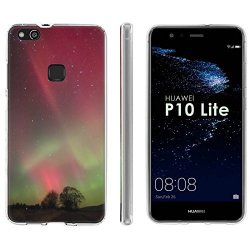 Huawei P10 Lite Tpu Silicone Phone Case Mobiflare Clear Ultraflex Thin Gel Phone Cover - Northern Lights For Huawei P10 Lite 5.2" Screen