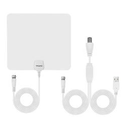 Ultra-thin Indoor HD Digital Tv Antenna With 50 Miles Long Range Amplifier White