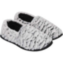Ladies Black & White Stokie Slippers Size 3 - 8