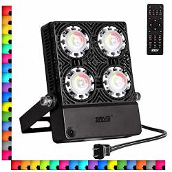 Sansi 30W LED Rgb Flood Light IP66 Waterproof Outdoor Color Changing Floodlight With Remote Control 16 Colors 4 Modes Dimmable Wall Light With Plug