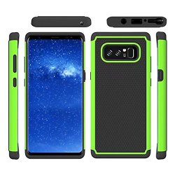 Leewa For Samsung Galaxy Note 8 Case New Shockproof Armor Tpu + PC Case Cover Green NOTE8