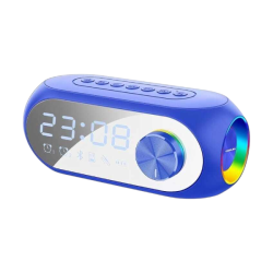 - YS-702 - Mirrored Alarm Clock LED Bluetooth Speaker - Blue