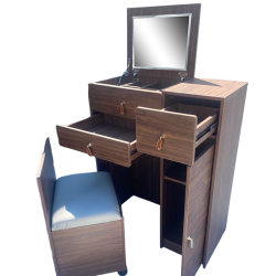 Luxurious Make-up Dressing Table With Chair - Brown