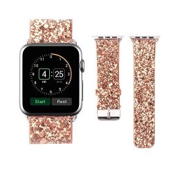 Replacement Band For Apple Watch Crazy Panda Luxury 3D Bling Leather Strap Wrist Band For Apple Watch 42MM - Gold