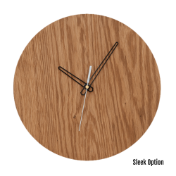 Quinn Wall Clock In Oak - 300MM Dia Natural Sleek White Second Hand