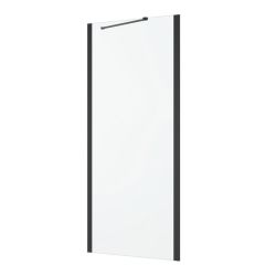 Shower Fixed Panel Remix Black With Clear Glass 80X195CM
