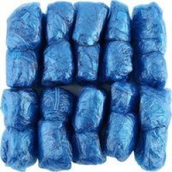Disposable Plastic Shoe Covers 100-PACK Blue