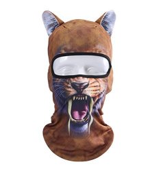 Betwoo Polyester Animal Balaclava Hood Full Face Mask Hats With Ears For Motorcycle Cycling Bb-g-tiger 2