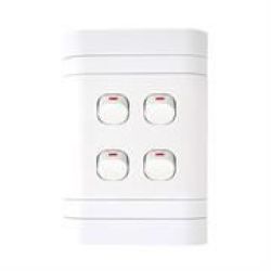 Lesco Flush Cover With 4 Lever 1 Way Switch - Voltage: 220-240V Amperage: 16A Height: 100MM Width: 50MM Material: Polycarbonate Colour White Sold As
