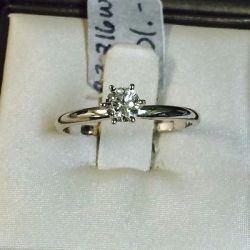 0.28crt Classic Solitaire Engagement Ring 14k White Gold By Gianni Deloro