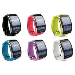 Cute Replacement Wristband Bracelet Wireless Smartwatch Accessory Band Strap With Secure Buckle For Samsung Galaxy Gear S R750 Smart Watch - Size 6 Colors Bundle
