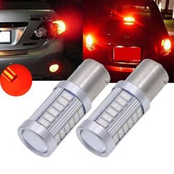 Tuincyn 1156 BA15S P21W Red 5630 33SMD LED Bulbs 900 Lumens 1141 7056 Bright Brake Stop Parking Light Turn Signals Bulb Side Markers Lamp