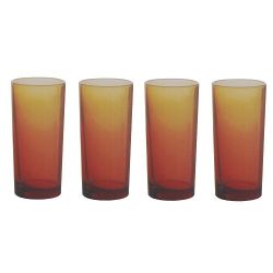 280ML Orange Hiball Glasses Set Of 4