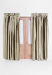 Self Lined Taped Curtain - Natural