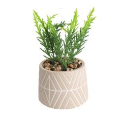 Artificial Plant In Cement Pot Taupe 16CM