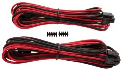 - Individually Sleeved Type 4 Psu Cables Eps Atx 12V - Red black