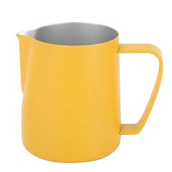 Zerone Coffee Pitcher 600ML Stainless Steel Milk Frothing Cup Jug Pitcher Latte Art For Home Coffee Shop Use Yellow