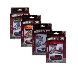 DIE Cast Set Jeep Bike Helicopter 16.5CM - 3 Pieces Per Pack Pack Of 4