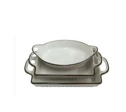 Fluted Oven Proof Bakeware Set 3 Piece