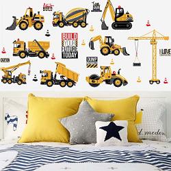 Metermall Cartoon Truck Wall Sticker Engineering Car Pattern Wall Dacal For Kids Dormitory Bedroom Home Decoration