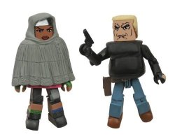 Diamond Comic Distributors The Walking Dead Minimates: Series 4 Hooded Michonne And Gabe Action Figure 2-PACK
