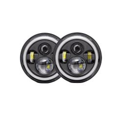 2PCS 7 Inch 60W Round LED Headlights For Jeep