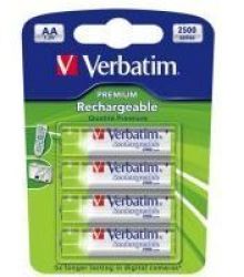 Verbatim AA Rechargeable Batteries - 4 Batteries Per Pack
