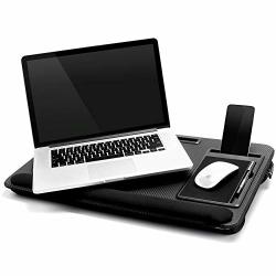 Laptop Lap Desk Tablewith Tablet Tray Cell Phone Tray Pen Tray Built-in Stop Bar Built-in Mouse Pad Pillow Foam Cushion Soft Wrist Rest