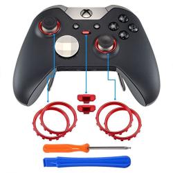 Extremerate Matte Chrome Red Profile Switch Buttons Accent Rings Accessories Parts For Xbox One Elite Controller Pack Of 2