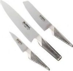 Global 3 Piece Kitchen Knife Set Silver