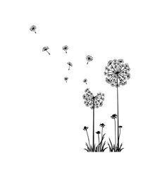 Vacally Black Home Kitchen Artwork Wall Stickers Dandelion Flower Art Sticker Decal Mural Multi Styles Family Mobile Creative Art Vinyl Wall Decals Home Decor Pvc