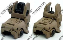 Tactical M-sytle Pts Back Up Sight Front And Back Filp-up Sight Set - Tan