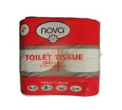 - Luxury Soft Toilet Paper 1 Ply -4 Rolls