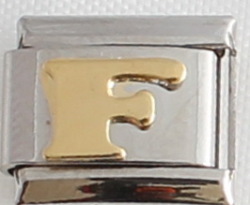 Italian Charm - Gold Plated Letter F