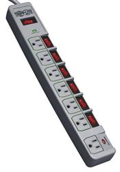 Tripp Lite 7 Outlet 6 Individually Controlled Surge Protector Power Strip 6FT Cord Lifetime Limited Warranty & $25K Insurance TLP76MSG