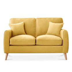 Amy Velvet 2 Seater Sofa couch - Yellow