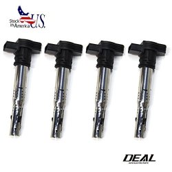 Deal 4PCS New Ignition Coils For Audi Volkswagen 1.4L 1.8L 2.0L 2.4L 3.0L 07K905715 UF575 A3 A4 A5 A6 Quattro A6 Q5 R8 RS4