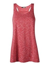 Jl&lj Women Tank Tops Soft Cotton Racerback Workout Loose Fit Plus Size Vest For Yoga Jogging Running Red S