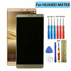 Shidai Replacement Lcd Compatible With Huawei Mate 8 NXT-AL10 NXT-CL00 NXT-DL00 NXT-TL00 NXT-L09 NXT-L29 6.0" Lcd Touch Screen Display Assembly Gold With Frame With Tools